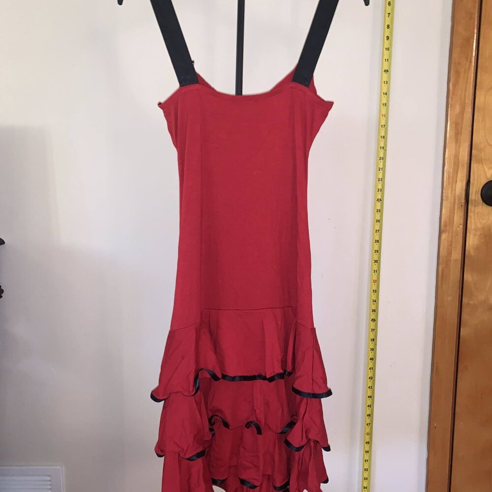 VENUS ruffle bottom dress in red, size small (S) - Picture 3 of 4